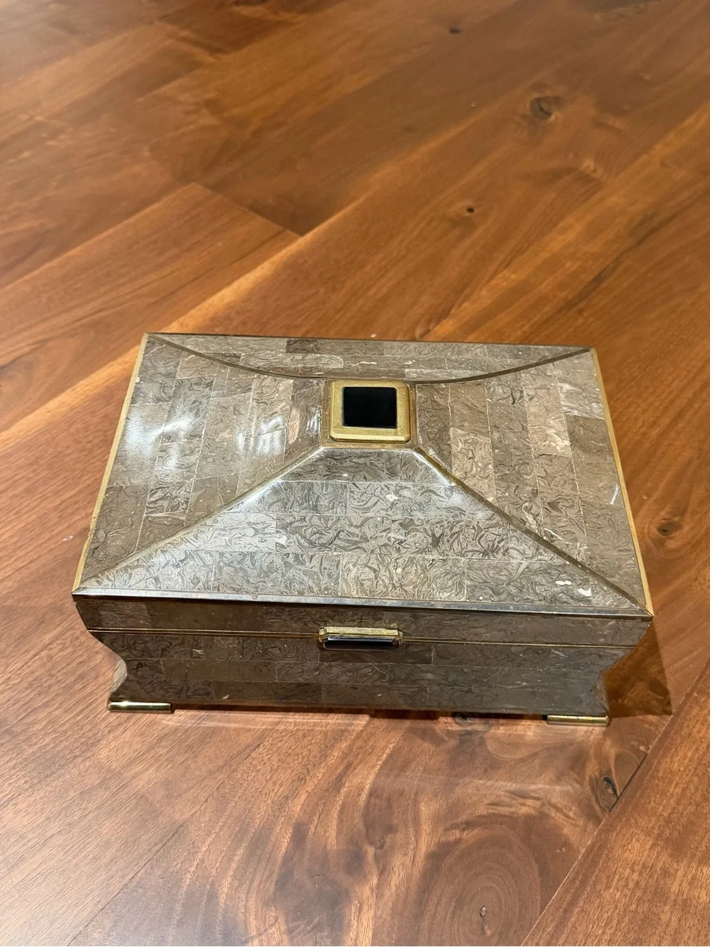 Maitland Smith Decorative Brass-Trim Jewelry Box